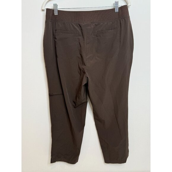 Chico’s Zenergy Pants Womens 1 M Brown Gold Zip Capri Pull On Stretch Athleisure - Picture 2 of 16